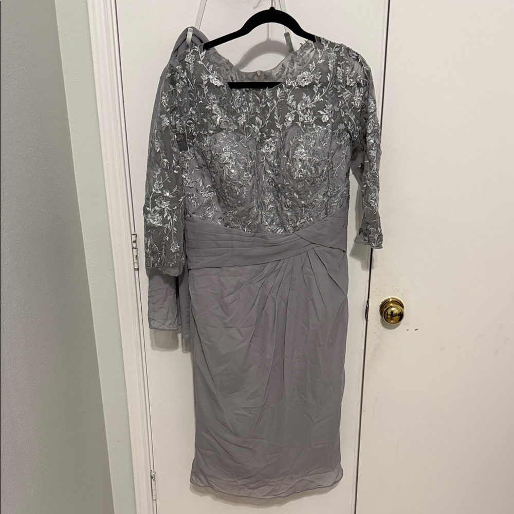 Elegant Gray Lace Dress